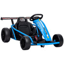 Children's Electric Drift Kart with Dual Motors - 24V 7AH, 8.1 MPH, Blue
