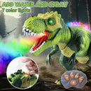 RC T-Rex Dinosaur Toy with 7 Color Spray and Forward Movement for Ages 3+