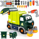 Electric Drill Take Apart Truck Toy Set - Build and Dismantle Garbage Truck
