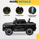 12V Kids Electric Ride-On Truck with Remote Control, Bluetooth, and LED Wheels - Black