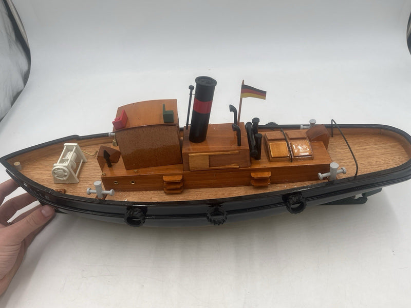 Handcrafted Wooden Boat with Green Trim Anna 2 Design