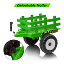 12V Electric Tractor with Trailer for Kids, Remote-Controlled Ride-On Vehicle