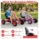 Kids 4-Wheel Pedal Go Kart with Steering Handle for Toddlers