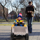 Electric Yellow Ride-On Excavator Digger with Remote Control and Digging Bucket for Kids