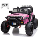 Pink 2-Seat Electric Ride-On Truck for Kids with Remote Control and Dual Speed Settings