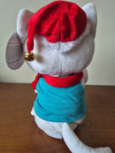 GEMMY SINGING CAT PLUSH TOY "OH CHRISTMAS TREE, YOUR ORNAMENTS ARE NO MORE"