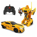 Remote Control Transforming Robot Car Toy for Boys Aged 8-13 - Yellow