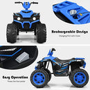 Children's 12V Blue Battery-Powered ATV with LED Lights and Adjustable Speed
