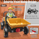 24V Electric Dump Truck Ride-On Toy for Kids with 4WD and Remote Control
