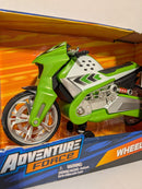 Green Motorcycle Wheelie Lifter with Motorized Lights and Sounds
