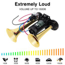 150db Dual Trumpet Air Horn Kit with Compressor for Vehicles