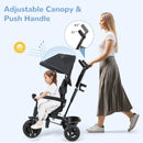 INFANS 6-in-1 Kids Tricycle for Toddlers, Black, Suitable for Ages 9-60 Months