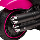 Pink 6V Children's Motorcycle with Training Wheels and One-Button Start