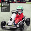 24V Electric Go Kart for Children Aged 8-12, 300W*2 High-Power Classic Model in White
