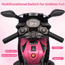 6V Battery-Powered Pink Ride-On Motorcycle for Kids with Headlight Wheels