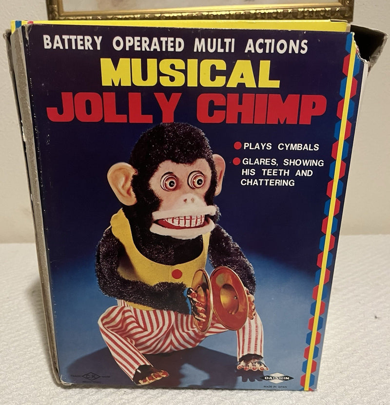 Vintage Working Musical Clapping Cymbal Monkey Toy with Original Box