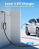 16Amp Electric Car Charger - Level 1/2 Silver EV Charging Solution