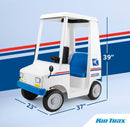 Kid Trax 6V Postal Service Ride-On Vehicle for Kids Ages 3-5, Max Weight 60 lbs, White