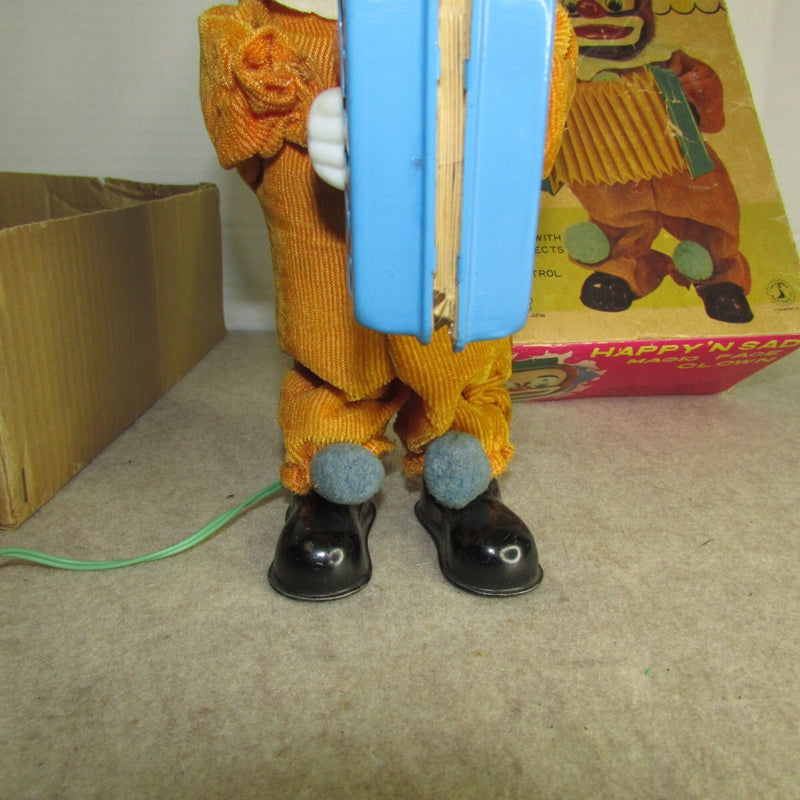 Battery Operated Magic Face Clown Toy with Happy and Sad Expressions in Original Box from Japan