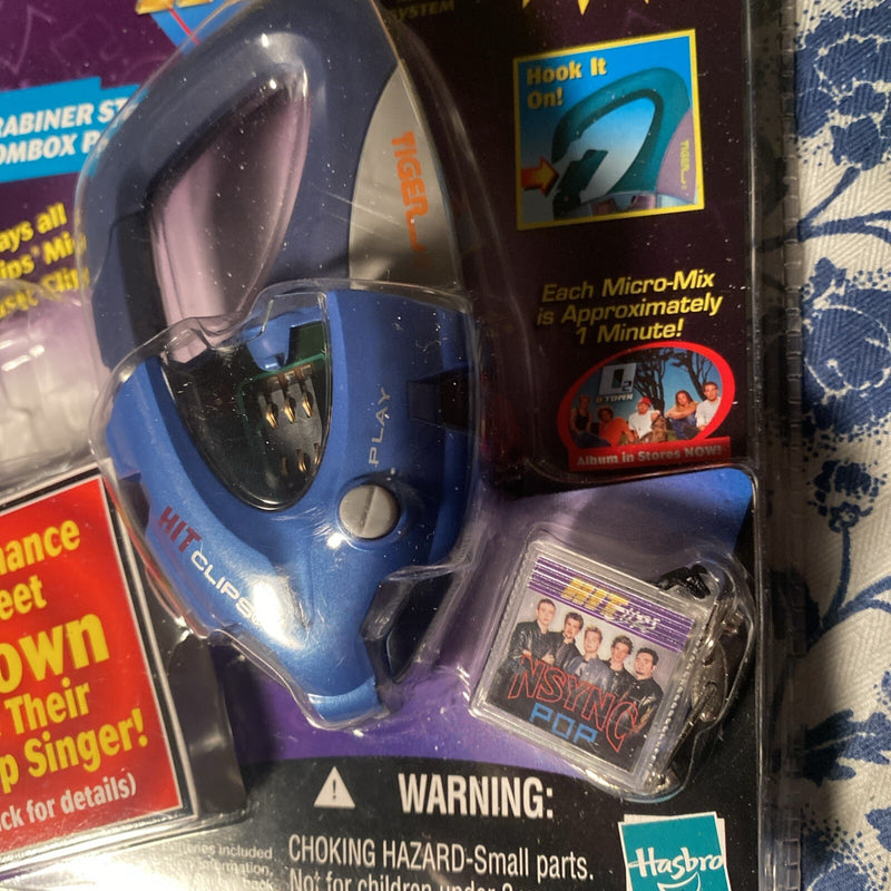 Y2K Vintage Pop Boombox Music Player with Carabiner and Tiger Electronics Design