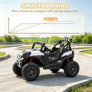 White 24V Dual-Seater Kids Electric Vehicle with Remote Control and LED Illumination
