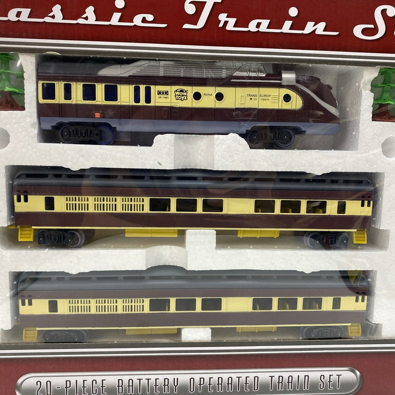 Vintage Style Classic 20-Piece Train Set with 14ft Track, Lights, and Sounds