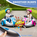 Qaba Blue Electric Bumper Car for Kids with Large Wheels
