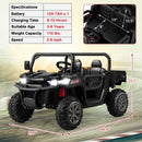 12V Black Electric Dump Truck for Kids with Remote Control and Shovel