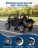 12V Electric Dump Truck for Kids with Remote Control and Powered Bed