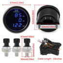 Triple Digital Air Pressure Gauge 2-1/16" 0-220 PSI for Car Suspension