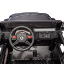 Black 24V Two-Seater Electric Ride-On Toy Truck for Kids with Bluetooth and LED Lights