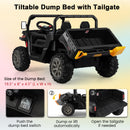 12V Electric Dump Truck with Functional Bed, Safety Belt, and Secure Doors
