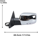 Chrome Left Side Door Mirror Assembly for 2013 Dodge Ram 1500 2500 3500