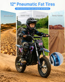 QWAYQ 36V Kids Electric Dirt Bike, 700W Peak Power, 15.5 MPH, 13.7 Mile Range