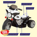 Lil' Rider 6V White and Black 3-Wheel Motorcycle