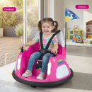 Battery-Powered Pink Bumper Car with 360° Spin & Remote for Kids Ages 1.5-6