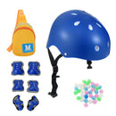 14-Inch White Kids Bike with Blue Safety Helmet and Protective Gear