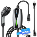16Amp Electric Car Charger - Level 1/2 Silver EV Charging Solution