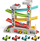 Wooden Race Track Set with Parking Area: Perfect Present for Kids Aged 2-4