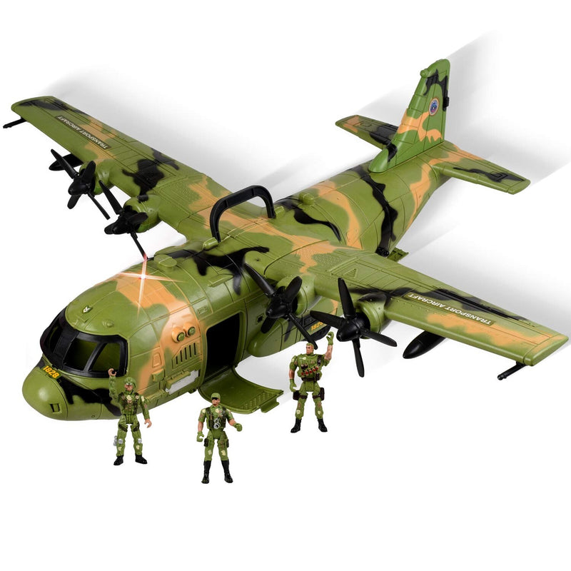 Giant F16 Military Airforce Airplane Toy with Lights and Sounds and Mini Soldier Figure