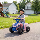 Blue 6V Battery-Powered Kids ATV with Handlebar Control