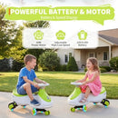 12V Rechargeable Wiggle Car with Pedal and Swing for Kids - Grey