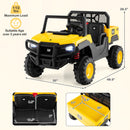 24V Remote Control Dump Truck with Dump Bed, Shovel, Music, and Soft Start