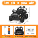 TRINEAR Black 12V Ride-On Toy for Kids with Parental Remote Control