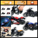 Set of 4 Pull-Back Motorcycles for Children with Sound and Light Features, 1:12 Scale Die-Cast Toys