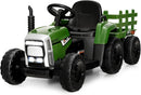 12V Dark Green Ride-On Tractor for Kids with Removable Trailer and Remote Control