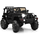 12V Black Kids Truck Car with Remote Control, MP3 Music, and LED Lights