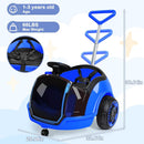 12V Electric 3-in-1 Ride-On Car for Kids Ages 1.5-3, Blue