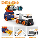 28" Ejection Transport Truck Playset with 4 Race Cars and 6 Foam Balls Featuring Lights and Sounds for Kids