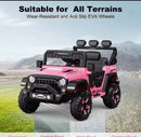 Kids Electric Ride-On SUV with Remote Control - Pink/Green 46in, Bluetooth & USB Features